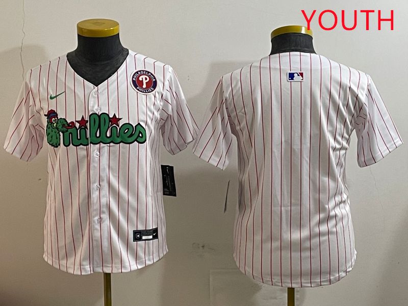 Youth Philadelphia Phillies Blank White three generations Joint Name Nike 2025 MLB Jersey style 3